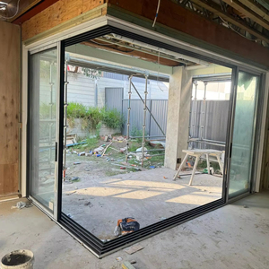 Portes coulissantes extérieures modernes à poches dissimulées Grande <span class=keywords><strong>porte</strong></span>-fenêtre double en aluminium trempé Verre caché Sécurité empilable <span class=keywords><strong>Coulissante</strong></span> - Product Image 1