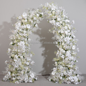 All'ingrosso fiore artificiale sfondo arco fiore di corno di seta arco rosa fiori disposizione per la decorazione di nozze - Product Image 5