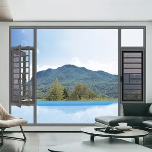 Ventanas de vidrio de diseño de ventana de casa simple moderna para ventana abatible resistente a impactos de casa con precio razonable