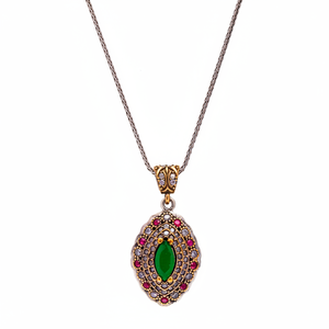 Marquise <b>Emerald</b> CZ Stone Authentic Wholesale Necklace <b>Pendant</b> Turkish Handmade 925 Sterling Silver Jewellery - Product Image 2