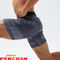 Short de fitness trois-quarts personnalisé pour hommes Pantalon de course respirant à séchage rapide avec impression numérique Technique de teinture unie