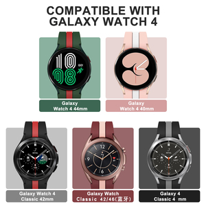 Crested — bracelet de montre classique à rayures, en Silicone, pour <span class=keywords><strong>Samsung</strong></span> <span class=keywords><strong>Galaxy</strong></span> <span class=keywords><strong>Watch</strong></span> 4 44mm 40mm 42mm <span class=keywords><strong>46mm</strong></span>, nouveau, 2022 - Product Image 2