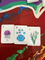 Jeu de tuiles de mahjong américain Vivid Sea Creature, motifs peintes à la main de méduses, hippocampes et coquillages, pour collection de jeux de table