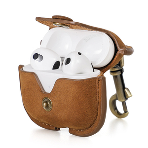 Estuche Protector para Auriculares Bluetooth, Resistente a Impactos, de Cuero Genuino con Gancho para Airpods 3, Amplio Stock Disponible - Product Image 3