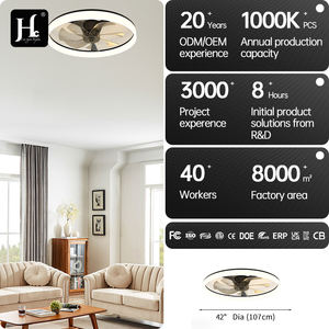 Intelligent modern 20 inch ceiling fan with LED moon <b>light</b>, 6-speed sealed roof <b>socket</b>, DC motor, brand new modern design - Product Image 4