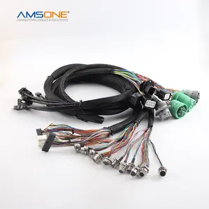 AMSONE Custom אפס תעריף עשה לרתום רכב RJ45 USB סוג-c M8 M12 M9 M23 HD-MI מחבר כבל מכלולי חוט רתמות