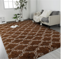 Moderne Weiche Flauschige Wohnzimmerteppiche Bestseller Plüsch-Polyester-Teppiche Wasserdichte Shaggy-Teppiche mit Flur-Muster