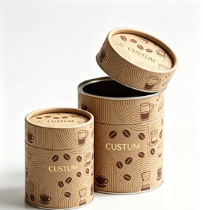 Eco Friendly Round Cardboard Tube with Custom Logo, Biodegradable Food Grade Cylinder Box for Coffee Bean & Tea Packaging - Product Image 1