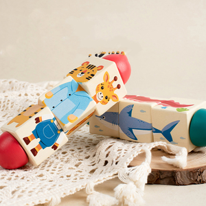 Girevole faggio giocattolo in legno animali e oceano torsione <span class=keywords><strong>puzzle</strong></span> vendita calda in legno di animali torsione blocchi - Product Image 5