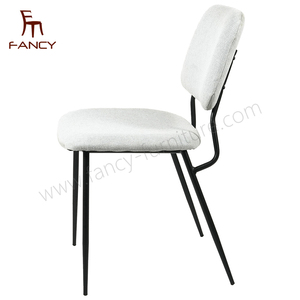 Chaises de ménage d'hôtel de restaurant simple contemporain de conception nordique chaises de salle à manger en cuir blanc d'unité centrale - Product Image 2