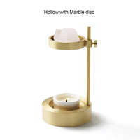 Brûleur d'arômes de luxe en laiton massif, chauffe-huile essentielle réglable pour bougie chauffe-plat, diffuseur de parfum en cristal pour la décoration intérieure