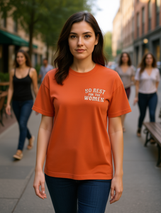 No Rest For The Women Tee T-shirt da donna in cotone a maniche corte, vestibilità rilassata, girocollo con stampa di lettere casualiste - Product Image 2