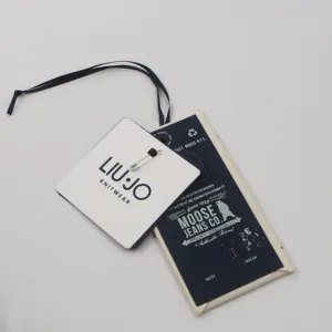 Custom High Grade Garment Tags Black Cardboard Swing Tickets Blank Handmade Tags Clothes Label Garment Paper Hang Tag