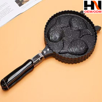 Poêle à Taiyaki 2, 3 ou 4 poissons, antiadhésive, pour gaufres, mini-œufs et crêpes, ensemble de cuisson
