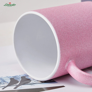 Bulk Glitter Shiny Sublimation Ceramic Mugs, Round Handle Gloss Blank Coated Cups Custom <b>Print</b> Pattern Logo Wholesale - Product Image 6