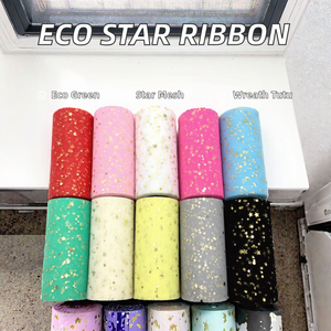 Nuovo Arrivo: Nastro in Tulle a Rete con Stelle, 6cm*25 Iarde, Ecologico, Durevole, Lavabile, Colorato, in Poliestere, per Decorazioni Natalizie Fai-da-Te - Product Image 5