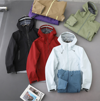 Veste décontractée unisexe 3-en-1 à capuche, imperméable, coupe-vent, respirante, avec coutures scellées, pour la randonnée en plein air
