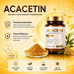 Acacetina 98% de Alta Pureza, Polvo de Flavonoides Naturales CAS 480-44-4, Ingrediente Antioxidante y Calmante para Cosméticos - Product Image 1