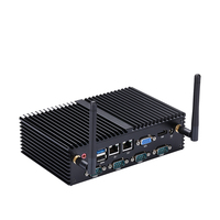Qotom Fanless Mini PC RAM 4GB SSD 128GB Computadora de escritorio Barato NUC con 7 RS232 Dual Lan computadora industrial