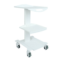 Carrito de Herramientas Metálico para Consultorio Dental con Enchufe Integrado, Cuatro Ruedas, Capacidad de Carga de 25 lb, 1 Año de Garantía