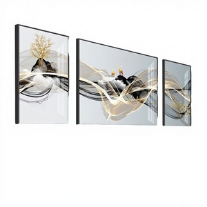 Cuadro <span class=keywords><strong>de</strong></span> <span class=keywords><strong>arte</strong></span> mural <span class=keywords><strong>de</strong></span> porcelana <span class=keywords><strong>de</strong></span> cristal con impresión digital <span class=keywords><strong>de</strong></span> pintura al óleo creativa, diseño abstracto <span class=keywords><strong>de</strong></span> ciervo, con marco para decoración moderna del hogar - Product Image 5