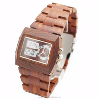 Montres carrées en bois écologiques tendance pour hommes, boîtier en bois naturel, mouvement japonais PC21, montre à quartz, directement de l'usine.
