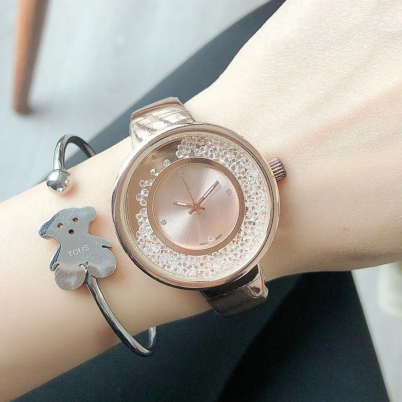 Well Priced rose gold watch jewelry set clock mk Box packing watches Ready to Ship Women quicksand dial bracelet watches