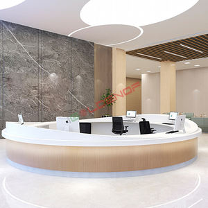 Bancone <span class=keywords><strong>Reception</strong></span> Medico Semicircolare con Superficie in Acrilico per Postazione Infermieri, Dimensioni Personalizzabili - Product Image 3