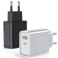 Chargeur rapide HNT GaN 45W PD40W QC30W double port US/UK/EU pour iPhone iPad Android Samsung S25 S24 S23 Galaxy