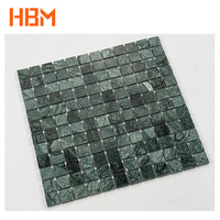 HBMHOME Carrelage en mosaïque de marbre vert foncé moderne pour cuisine, salle de bain, piscine et bassin à poissons