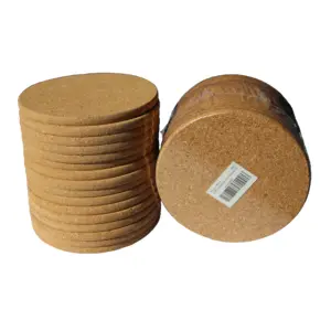 Cork Coaster Natural Round Cork Coasters With Metal Holder Set Of 8 Pcs 4 Inch 1/5 Inch Thick Cold Drinks Wine Glasses Mugs Cups Cork Coaster