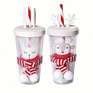 Vaso Reutilizable Personalizado con Tapa de Conejo/Alce - Taza de Viaje para Niños y Adultos, Regalo Ideal para Navidad - Product Image 1
