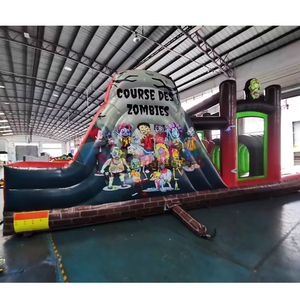 Pista de obstáculos inflable de zombis para niños, casa de brinco con tobogán, para las fiestas de Halloween. - Product Image 1
