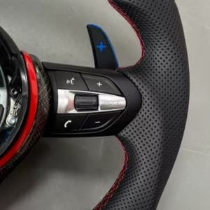 Volante de Coche Personalizado de Fibra de Carbono con Cuero Rojo y Azul para <span class=keywords><strong>BMW</strong></span> F70 E71 F31 F32 X5 X6 F01 F07 F20 F22 F25 <span class=keywords><strong>320</strong></span> F10 F30 E90 - Product Image 3