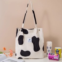 Sac fourre-tout en coton écologique, taille moyenne, fermeture à bouton pression, sacs de courses polyvalents, sacs d'épicerie pour les employés de bureau