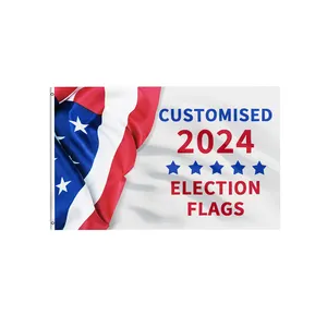 批发定制聚酯2024美国总统选举美国投票旗帜伟大的再次旗帜