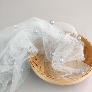 Bán buôn Chất lượng cao Swiss Trắng Tulle Ren Vải <span class=keywords><strong>net</strong></span> thêu ren đính cườm lt20517 - Product Image 2