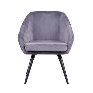 Sedia da Pranzo di Design Moderno <span class=keywords><strong>in</strong></span> <span class=keywords><strong>Tessuto</strong></span> Vellutato con Struttura <span class=keywords><strong>in</strong></span> Metallo e Gambe Verniciate a Polvere Nera - Product Image 4