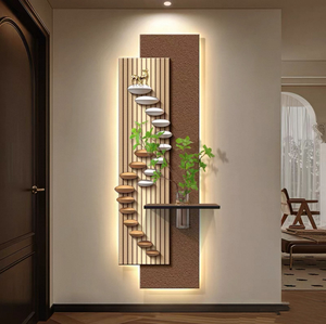 Decoración Moderna de Lujo para Interiores del Hogar, Lienzo de Cristal con Impresión Digital de Paisajes, Arte Mural con Base de Soporte de Madera - Product Image 4
