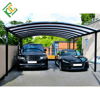 Cocheras de Aluminio con Techo Arqueado Impermeables para Exteriores, Diseños Modernos, Cocheras Dobles de Metal