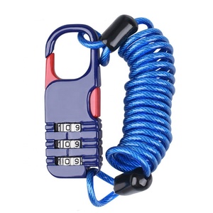 Serrure polyvalente à câble métallique haute sécurité à 3 chiffres combinaison pour <span class=keywords><strong>casque</strong></span> de bicyclette et de <span class=keywords><strong>moto</strong></span> Serrure de vélo pliante - Product Image 5