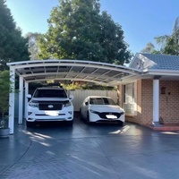 Venta Directa de Fábrica HONSUN, Carport de Aluminio Tipo M Impermeable de 5.5x6M, Toldo Exterior para 2 Autos, Pérgola de Aluminio Portátil DIY con PVDF