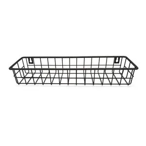 Wholesale hot selling metal white/black wall hanging wire mesh organizer wall mounted storage basket