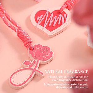 จี้ห้อยกลิ่นกุหลาบอโรมาเธอราพี กลิ่นหอมธรรมชาติ ระเหยช้า ติดทนนาน 15-30 วัน แผ่นปูนหอมสำหรับแขวนในรถยนต์ ตู้เสื้อผ้า และบ้าน - Product Image 3