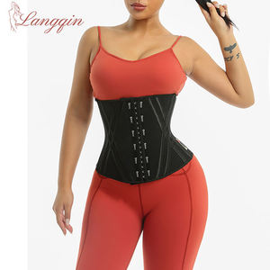 LANGQIN Wholesale Short <b>Latex</b> Waist Trainer <b>Corset</b> Custom Logo Gym Sweat Waist Cincher Belt Breathable Sauna Slimming Shapewear - Product Image 6