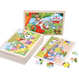 Rompecabezas Educativos de Madera con Animales de Cuentos de Hadas, 24 Piezas, para Niños de 2 a 4 Años - Product Image 1