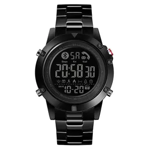 SKMEI 1500 Relógio de pulso luxuoso à prova d'água masculino preto fashion digital inteligente