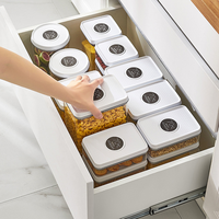 Boîte de rangement ronde en plastique scellée à pression avec couvercle ABS pour aliments secs, collations, thé, organisateur de garde-manger de cuisine, OEM