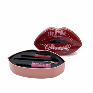 Cheap Price Custom Design Lip Gloss Packaging metal Box Tinplate Lip Shape Tin Box