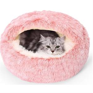 40CM Warm Solid Pattern Katzen bett Höhle Langes Plüsch Haustier Nest Bett mit sofa ähnlichen weichen Kissen Drops hipping unterstützt für Hunde & Katzen - Product Image 5